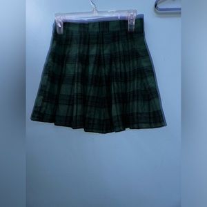 Green plaid mini skirt